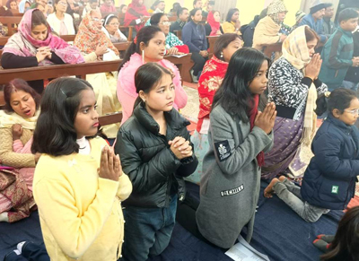 Christmas prayers organised at Mariam Nagar Church in Agartala on December 25.